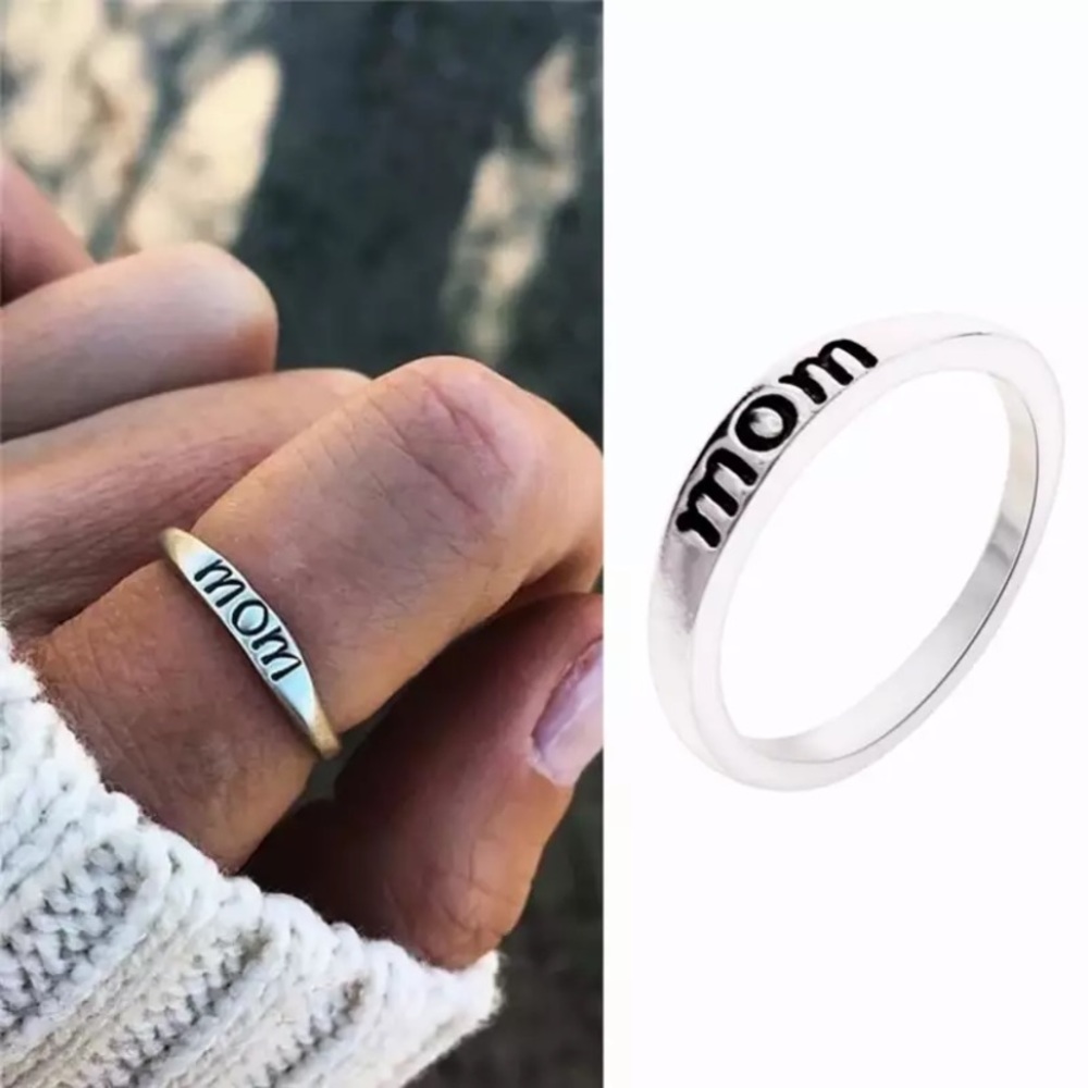 NEW MOM Vintage Anti-allergy Silver Ring - Picture 2 of 5